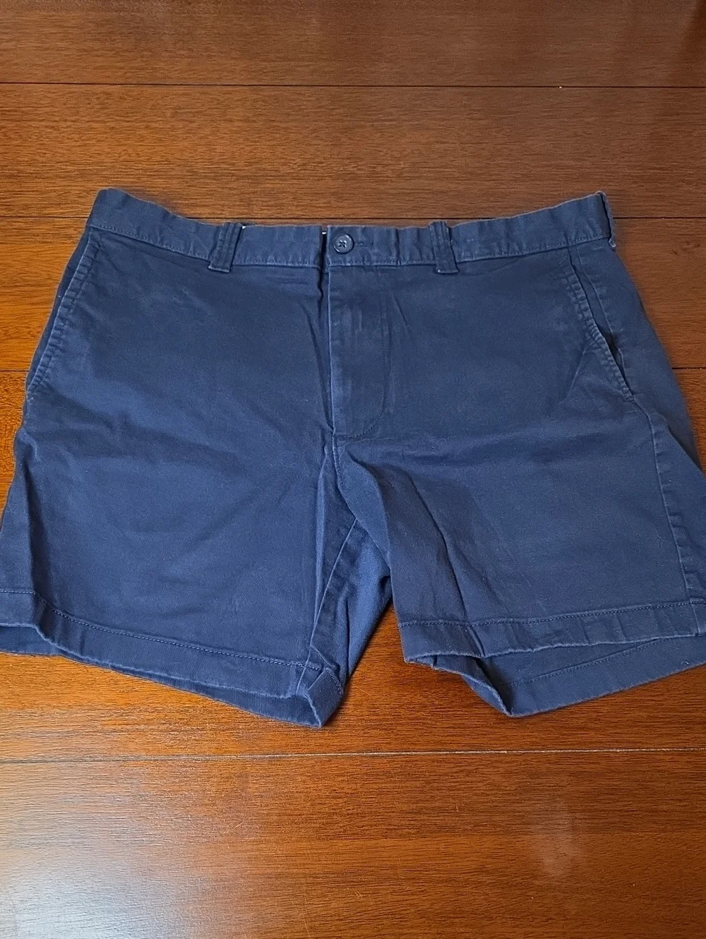 J. Crew Navy Flat-Front Cotton Shorts Size 35